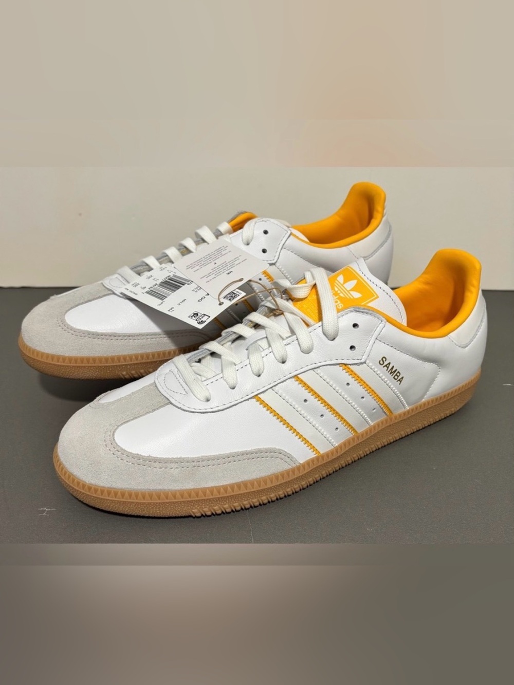 Adidas Samba OG White/Yellow Men’s size 11.5 NEW NO BOX!